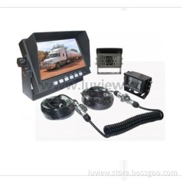 Trailer rear view system with 7 inch monitor and rear view cameras